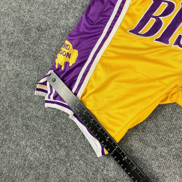 A Herd Of Bison Men's Basketball Shorts Yellow Purple Unity Lakers Colors y2k - Picture 4 of 10